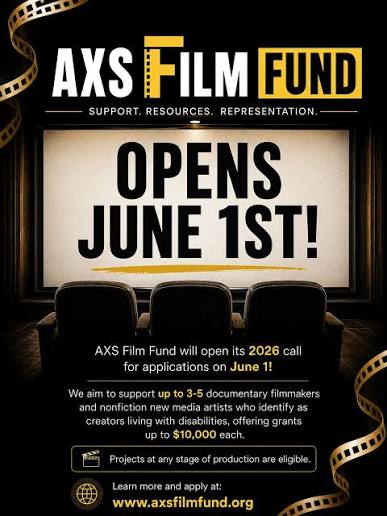 AXS Film Fund 2026 open call — applications open June 1.